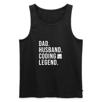Programmeur de codage Coder Développeur de logiciels - Débardeur bio Premium Homme - noir - Devant - Michal (187cm)