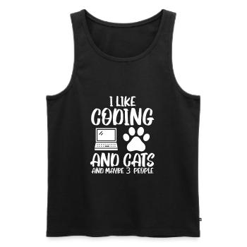 Programmierer Katze Coding Entwickler Informatik - Männer Premium Bio Tank Top - Schwarz - Vorne - AI Model Male 178 light (178cm)