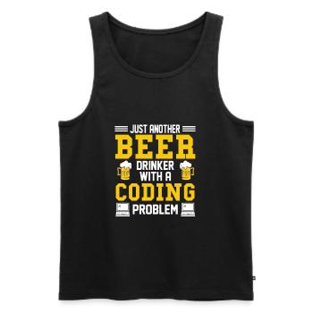 Coding Beer Programmer Coder Developer - Men's Premium Organic Tank Top - black - Front - Michal (187cm)