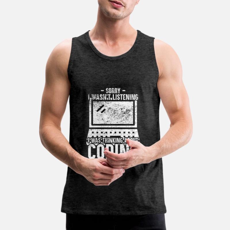 Coding Programmer Coder Software Developer Men's Premium Organic Tank Top
