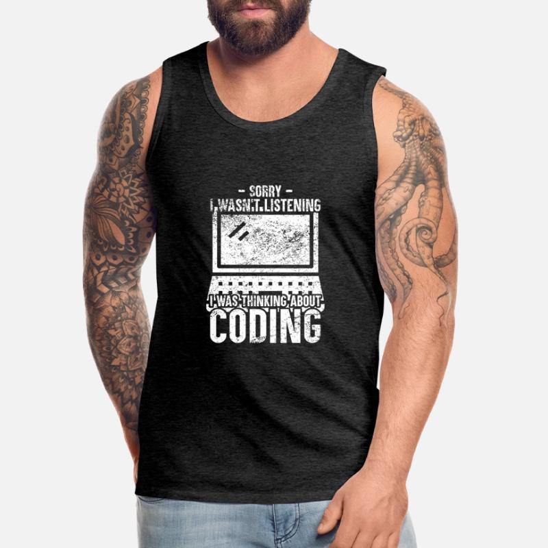 Coding Programmer Coder Software Developer Men's Premium Organic Tank Top