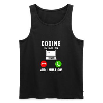 Programmierer Coding Entwickler Informatik - Männer Premium Bio Tank Top - Schwarz - Vorne - Michal (187cm)