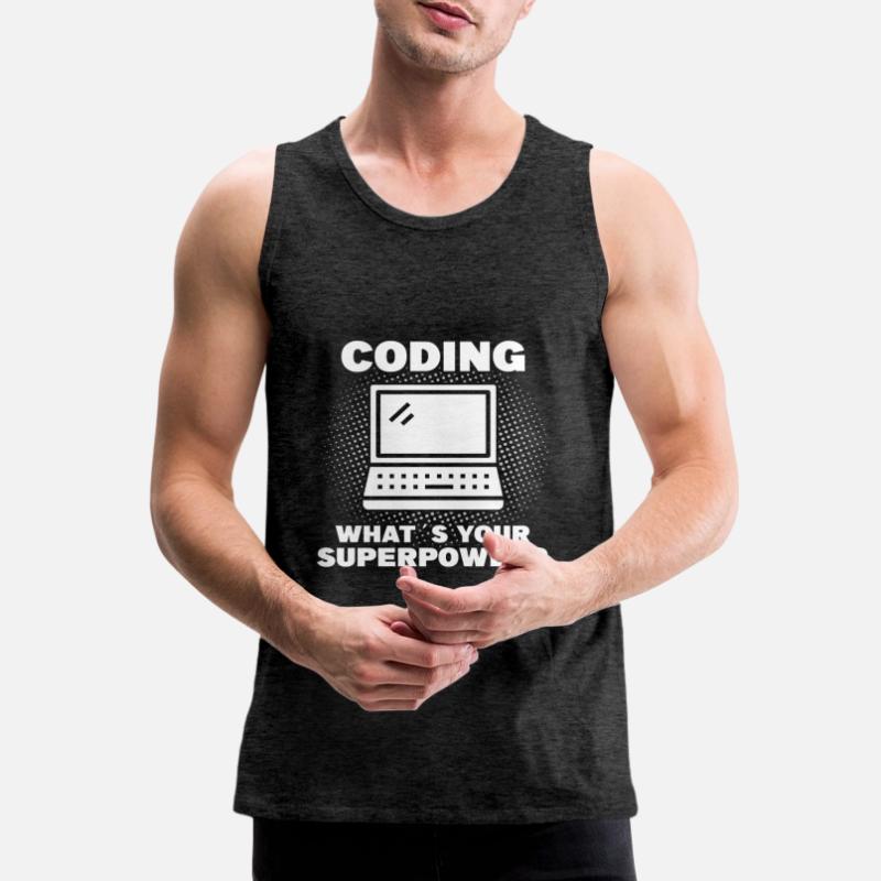 Coding Programmer Coder Software Developer Men's Premium Organic Tank Top
