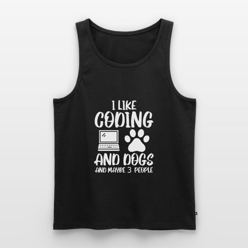 Coding und Hunde Programmierer Coder Entwickler Männer Premium Bio Tank Top