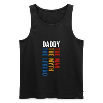 Papa The man of myth the legend Father - Men's Premium Organic Tank Top - black - Front - Michal (187cm)