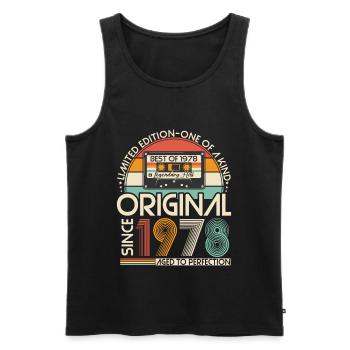 Original 1978 Vintage Vintage Rétro Anniversaire - Débardeur bio Premium Homme - noir - Devant - Michal (187cm)