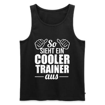 Fußballtrainer Spruch Bester Trainer Fußballcoach - Männer Premium Bio Tank Top - Schwarz - Vorne - AI Model Male 178 light (178cm)