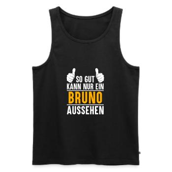 Bruno Vorname Geschenk - Männer Premium Bio Tank Top - Schwarz - Vorne - AI Model Male 178 light (178cm)