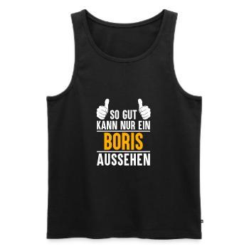 Boris Vorname Geschenk - Männer Premium Bio Tank Top - Schwarz - Vorne - Michal (187cm)