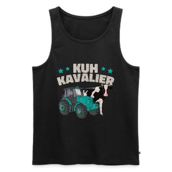 Kuh Kavalier - Männer Premium Bio Tank Top - Schwarz - Vorne - Michal (187cm)