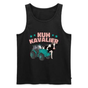 Kuh Kavalier - Männer Premium Bio Tank Top - Schwarz - Vorne - Michal (187cm)