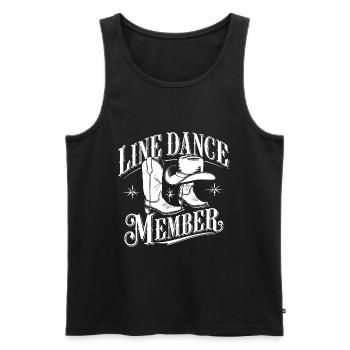 Line Dance Line Dance my hobby member - Men's Premium Organic Tank Top - black - Front - AI Model Male 178 light (178cm)