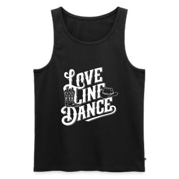 Love Line Dance J’adore la danse en ligne - Débardeur bio Premium Homme - noir - Devant - AI Model Male 178 light (178cm)