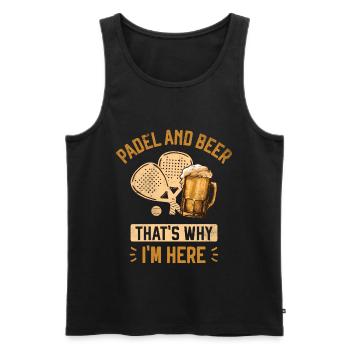 Padel and Beer That's Why I'm Here Funny Padel - Men's Premium Organic Tank Top - black - Front - Michal (187cm)