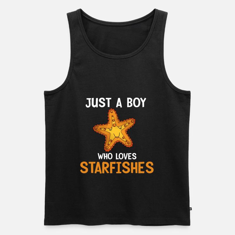 Seestern - Männer Premium Bio Tank Top - Schwarz