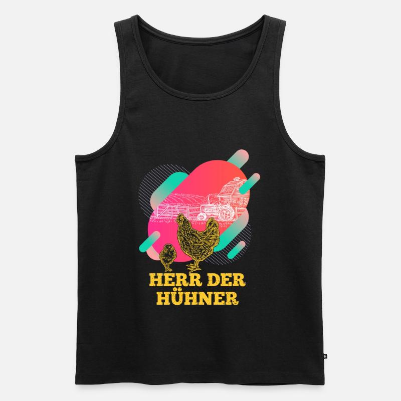 Herr Der Hühner - Männer Premium Bio Tank Top - Schwarz