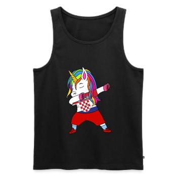 Kroatien-fußball-tupfendes Geschenk - Männer Premium Bio Tank Top - Schwarz - Vorne - Michal (187cm)