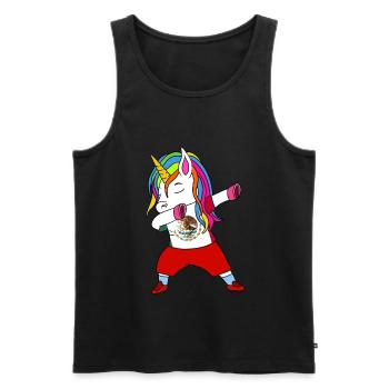 Mexiko-fußball-tupfendes Geschenk - Männer Premium Bio Tank Top - Schwarz - Vorne - Michal (187cm)