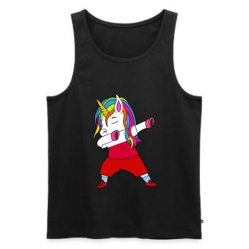 Poland football-dabbing gift - Men's Premium Organic Tank Top - black - Front - AI Model Male 178 light (178cm)
