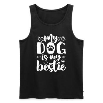 Mon chien est mon meilleur ami - Débardeur bio Premium Homme - noir - Devant - AI Model Male 178 light (178cm)