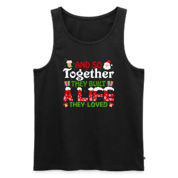 Weihnachten gemeinsames Leben Ugly Christmas - Männer Premium Bio Tank Top - Schwarz - Vorne - AI Model Male 178 light (178cm)
