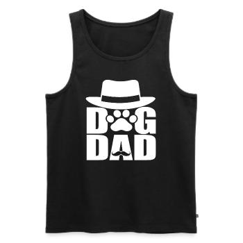 Hund Papa - Männer Premium Bio Tank Top - Schwarz - Vorne - Michal (187cm)