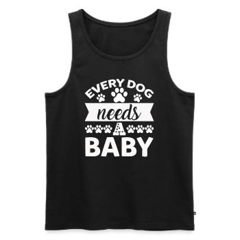 Every dog needs a baby - Men's Premium Organic Tank Top - black - Front - Michal (187cm)