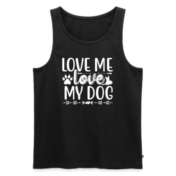 Aime-moi Aime mon chien - Débardeur bio Premium Homme - noir - Devant - Michal (187cm)