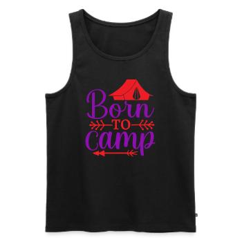 Born for camping Nature Outdoor Mountains - Men's Premium Organic Tank Top - black - Front - Michal (187cm)
