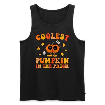 Coolest Pumpkin In The Patch Groovy Fall - Men's Premium Organic Tank Top - black - Front - AI Model Male 178 light (178cm)