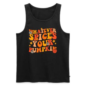 Kürbiskräuter grooviger Herbst - Männer Premium Bio Tank Top - Schwarz - Vorne - Michal (187cm)