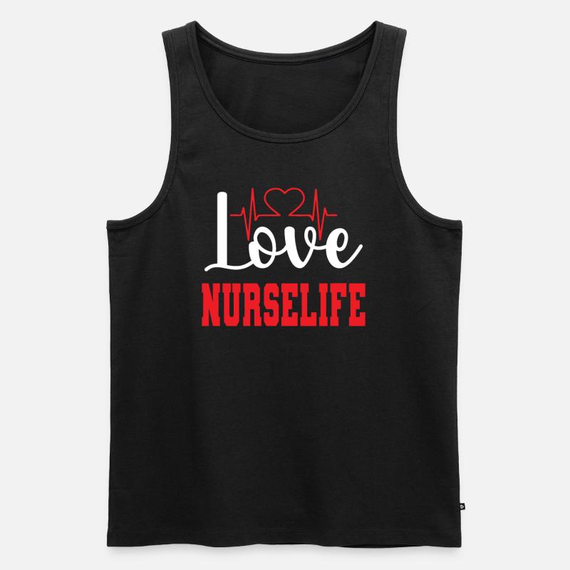 Liebe Krankenschwester - Männer Premium Bio Tank Top - Schwarz