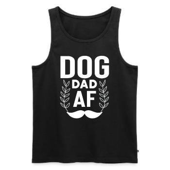 Dog Papa Af - Men's Premium Organic Tank Top - black - Front - Michal (187cm)