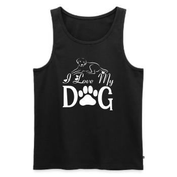 J’aime mon chien - Débardeur bio Premium Homme - noir - Devant - Michal (187cm)