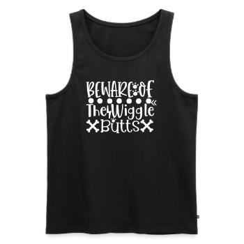 Beware of the dog, do not trust the cat - Men's Premium Organic Tank Top - black - Front - AI Model Male 178 light (178cm)