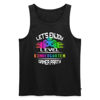 Level KINDERGARTEN keep calm and game on - Männer Premium Bio Tank Top - Schwarz - Vorne - AI Model Male 178 light (178cm)