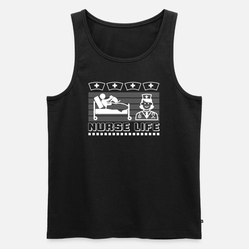 Krankenschwester Leben - Männer Premium Bio Tank Top - Schwarz