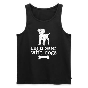 La vie est meilleure avec les chiens - Débardeur bio Premium Homme - noir - Devant - Michal (187cm)