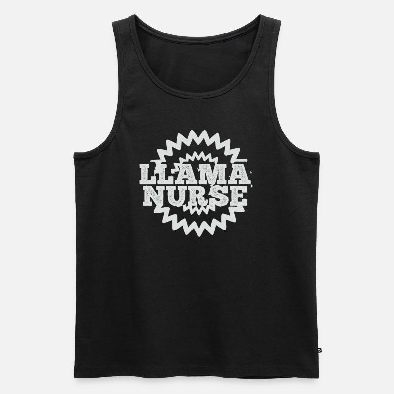 Llama Krankenschwester - Männer Premium Bio Tank Top - Schwarz