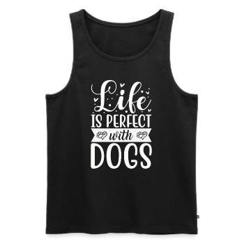 La vie est meilleure avec les chiens - Débardeur bio Premium Homme - noir - Devant - Michal (187cm)