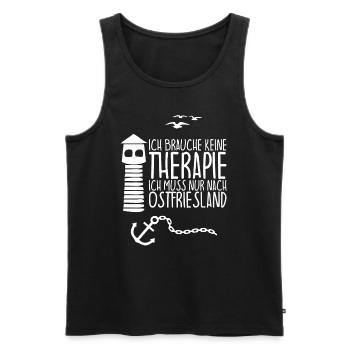 Ich brauche keine Therapie OSTFRIESLAND - Männer Premium Bio Tank Top - Schwarz - Vorne - Michal (187cm)