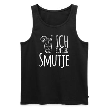 Ich bin hier Smutje - Männer Premium Bio Tank Top - Schwarz - Vorne - Michal (187cm)