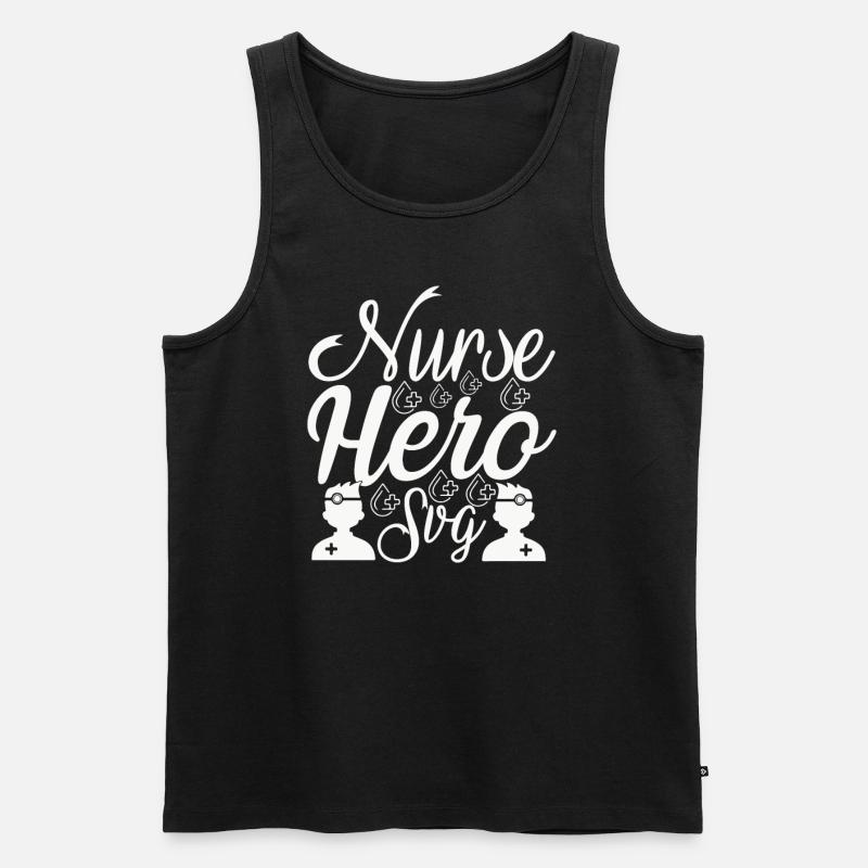 Krankenschwester Held - Männer Premium Bio Tank Top - Schwarz