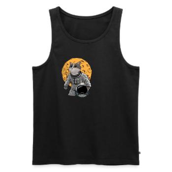 Katze Astronaut Geschenk Weltraum Cat Space - Männer Premium Bio Tank Top - Schwarz - Vorne - AI Model Male 178 light (178cm)