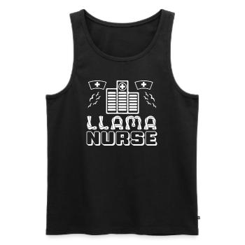 Infirmière lama - Débardeur bio Premium Homme - noir - Devant - Michal (187cm)