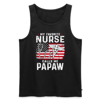 NURSE Nurse - Men's Premium Organic Tank Top - black - Front - Michal (187cm)