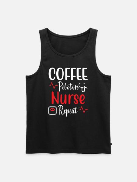 Kaffee Peloton Krankenschwester Repeat - Männer Premium Bio Tank Top - Schwarz
