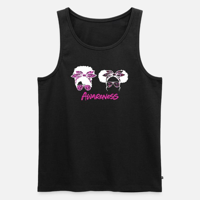 Brustkrebs Bewusstsein - Männer Premium Bio Tank Top - Schwarz