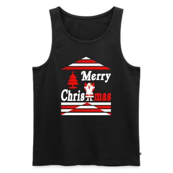 Merry Christmas - Men's Premium Organic Tank Top - black - Front - AI Model Male 178 light (178cm)