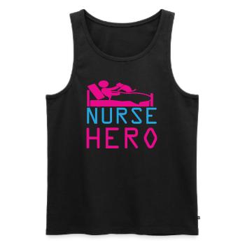 KRANKENSCHWESTER Nurse Hero - Men's Premium Organic Tank Top - black - Front - Michal (187cm)